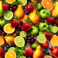 Bountiful Fruit Basket: A Colorful Cornucopia of Nature\'s Sweet Gifts. Royalty Free Stock Photo