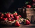 A Bountiful Harvest: A Basket Overflowing With Fresh, Juicy Strawberries Royalty Free Stock Photo