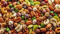 A bountiful mix of assorted nuts and seeds, a vibrant and nutritious blend for a healthy lifestyle. Generative AI Royalty Free Stock Photo