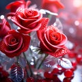 Bouquet of Affection: red Roses for a Heartfelt Valentine\'s Royalty Free Stock Photo