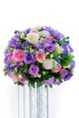 Bouquet from artificial flowers arrangement centerpiece isolated Royalty Free Stock Photo