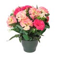 Bouquet of artificial flowers in pot for cemetery Royalty Free Stock Photo