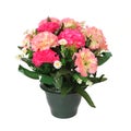 Bouquet of artificial flowers in pot for cemetery Royalty Free Stock Photo