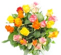 Bouquet of assorted multicolored roses