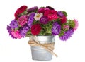 Bouquet of aster flowers in vase Royalty Free Stock Photo