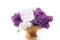 Bouquet of beautiful blooming lilacs in a vase Royalty Free Stock Photo