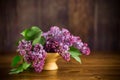 Bouquet of beautiful blooming lilacs in a vase Royalty Free Stock Photo