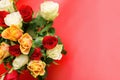 Bouquet of beautiful roses with water drops