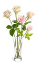 Bouquet of beauty roses in glass vase