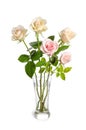 Bouquet of beauty roses in glass vase