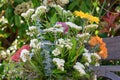 Bouquet on bench