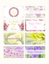 Flower shop bouquet cards for different occasions 8pack