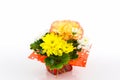 Bouquet carnation and chrysanthemum flowe.