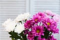 Bouquet of carnations in a vase in the style of Provence