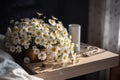 Bouquet chamomile flowers plant. Generate Ai Royalty Free Stock Photo