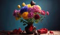 bouquet of colorful flowers in a vase