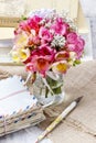 Bouquet of colorful freesia flowers