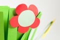 Bouquet of colorful handmade flowers created from paper
