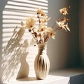 Bouquet of daffodils in vase on windowsill