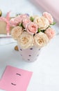 Bouquet of delicate pink roses Royalty Free Stock Photo