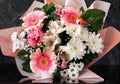 A flower bouquet with a lot of a different flowers Royalty Free Stock Photo