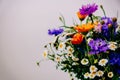 Bouquet of different spring wildflowers