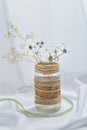 A bouquet of dried flower with spines and grass