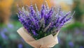 A bouquet featuring a mix of lavender and sage, creating a fragrant and calming atmosphere reminiscent of a serene garden Royalty Free Stock Photo