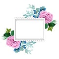 Bouquet flower frame in a watercolor style.