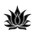 Graphical flower illustration. black flower, contour flower, bloom flower, decorative flower, isolate flower, blossom flower,