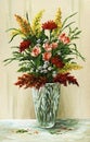 Bouquet of flowers in a crystal vase Royalty Free Stock Photo