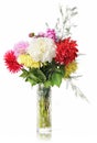 Bouquet of flowers in a crystal vase