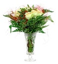 Bouquet of flowers in a crystal vase Royalty Free Stock Photo