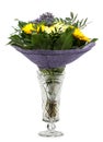 Bouquet of flowers in a crystal vase Royalty Free Stock Photo