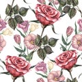 Bouquet  flowers rose. Floral seamless pattern. Royalty Free Stock Photo