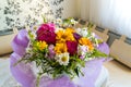 Bouquet of flowers on table in the room Royalty Free Stock Photo