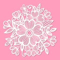 Bouquet of flowers. Template for laser cutting. Vector Royalty Free Stock Photo