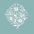 Bouquet of flowers. Template for laser cutting. Vector Royalty Free Stock Photo