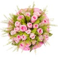 Bouquet of flowers top view isolated on white Royalty Free Stock Photo