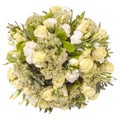 Bouquet of flowers top view isolated on white Royalty Free Stock Photo