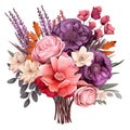 Bouquet of flowers on transparent background