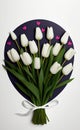 Bouquet of flowers, tulips, Mother's Day, flat lay - AI generative art.