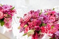 Bouquet of flowers on wedding table Royalty Free Stock Photo