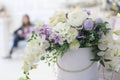 Bouquet of flowers in a white vase. Royalty Free Stock Photo