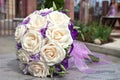 Bouquet of fresh flowers for the wedding ceremony.