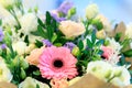 Bouquet of fresh spring flowers with dominating pink and white blossoms