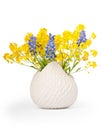 Bouquet of Grape Hyacinths and Basket of Gold