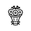 Black line icon for Bouquet, nosegay and bunch of flower