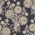 Bouquet. Lace Seamless Pattern.