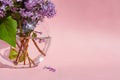 Bouquet of lilac in glass vase Royalty Free Stock Photo